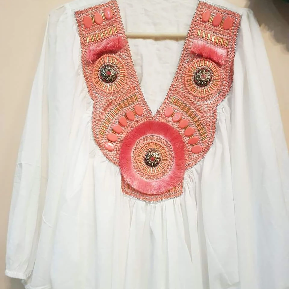 Bohemian Designer Ethnic New Kaftan Dress Women Casual Daily Smart Casual Mini Dress Button Decoration Sleeved Style Vacation