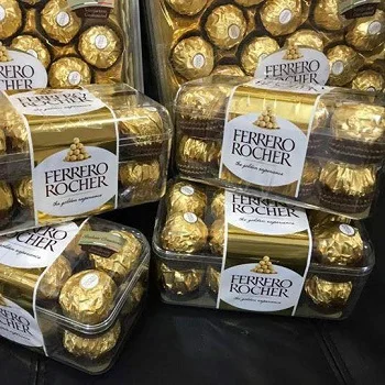 Подарочный шоколад Ferrero Rocher T24 по низкой цене молоко и смесь от поставщика приправленные конфетами в форме шарика