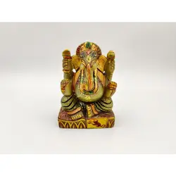 Religion Art 2022 Dark Green Aventurine Painting Ganesh Lord Ganesha Vinayaka Ganapati Statue  Painting