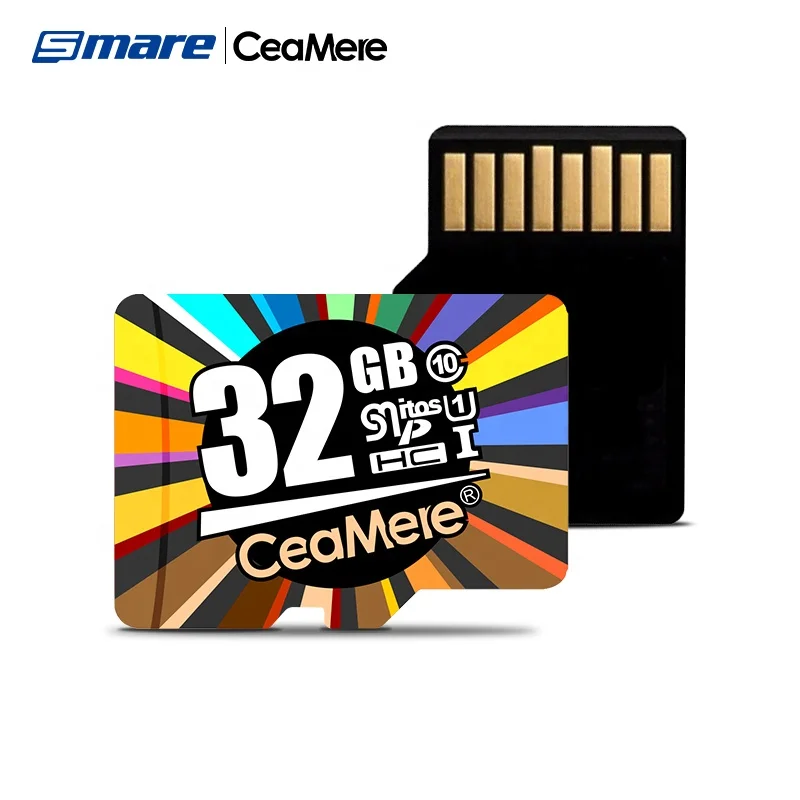 Ceamere Classic Colorful Pattern Micro Memory Mini TF Kort Class 10 Carte Memoire Card 2GB 4GB 8GB 16GB 32GB 64GB 256GB SD-Kort