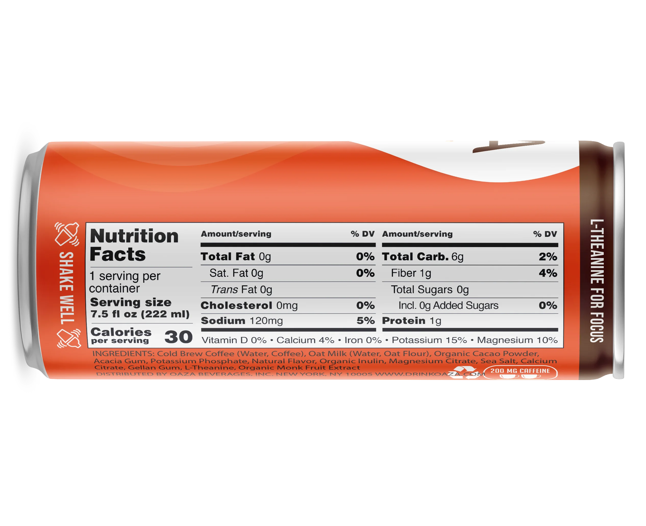 OAZA высокоэффективный холодный напиток увлажните свой кофе, приготовитель какао мокко 8 унций в упаковке 12