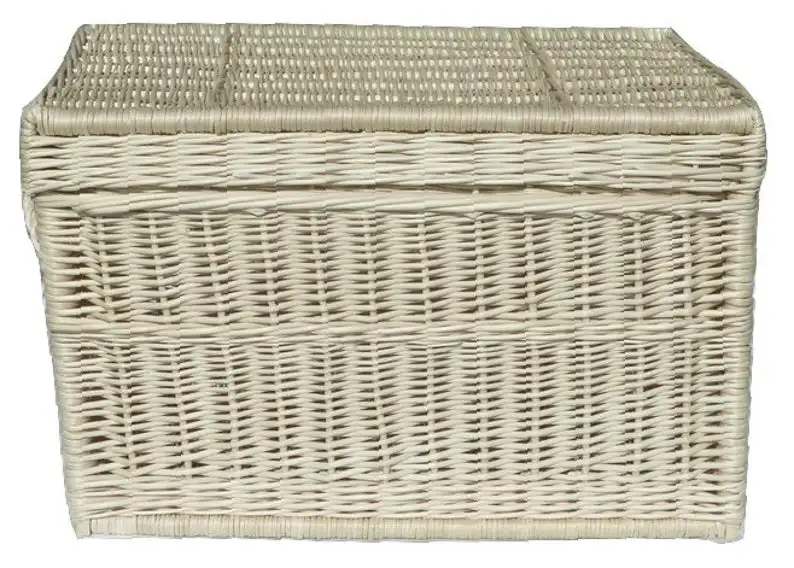 Antique Classic Hand Woven Rattan Storage Chest Wicker Trunk