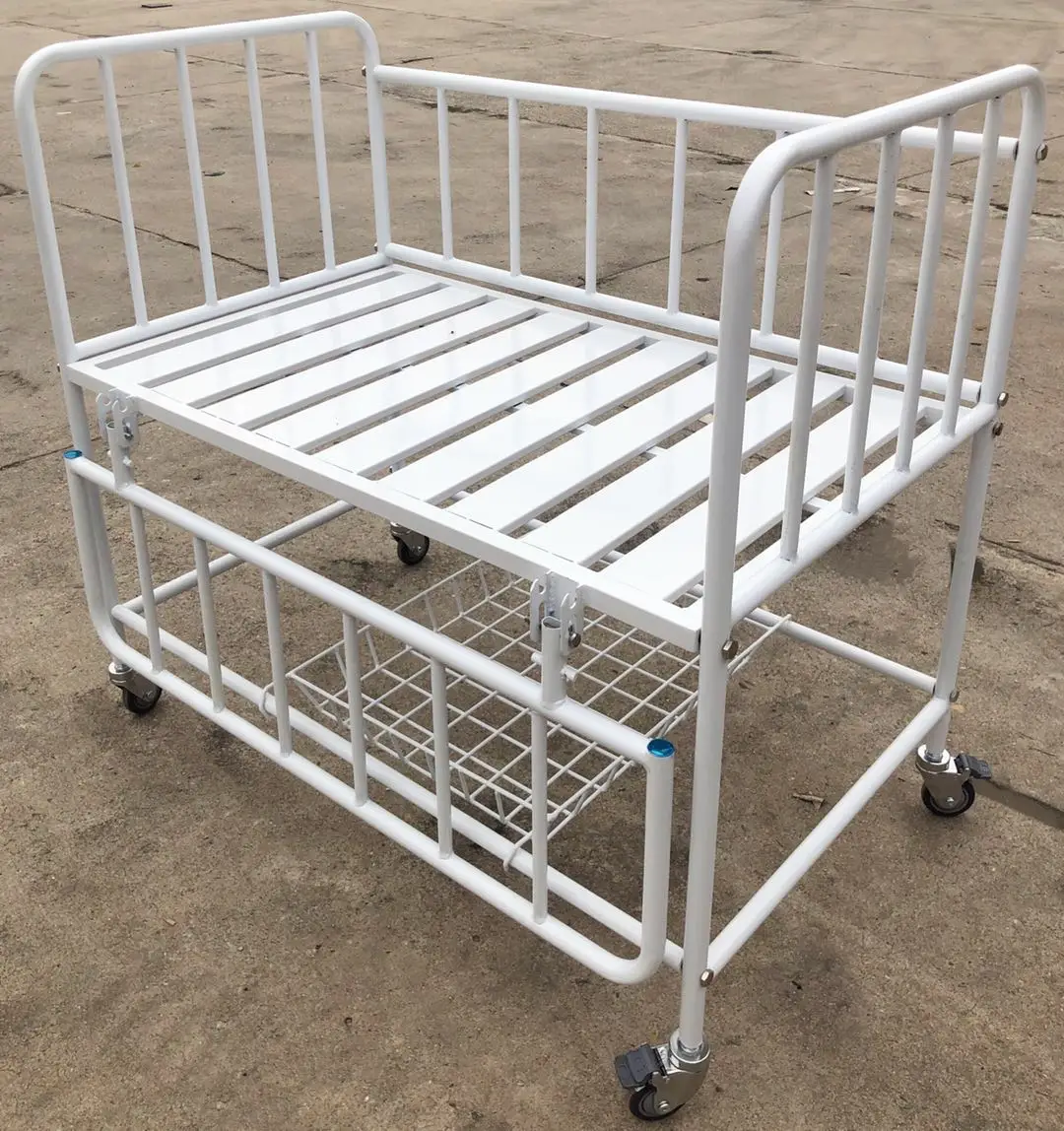 YKB005-Y6  Hospital Portable Steel Infant Cribs Baby Cot Bed With Wheels
