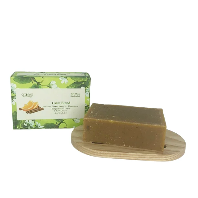 Natural handmade Soap Calm Blend Soap natural Bright Smooth Moisturizing Relax Balance Antioxidant Anti Aging Enrich Orange