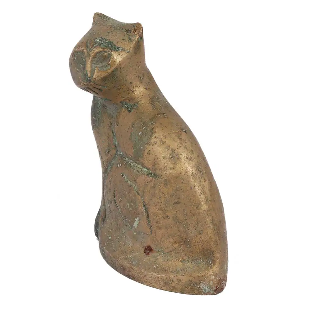 Handmade Antique Brass Sitting Cat Home Decoration Sculptures Figurine Statue Statement Pieces Decor Gift Items