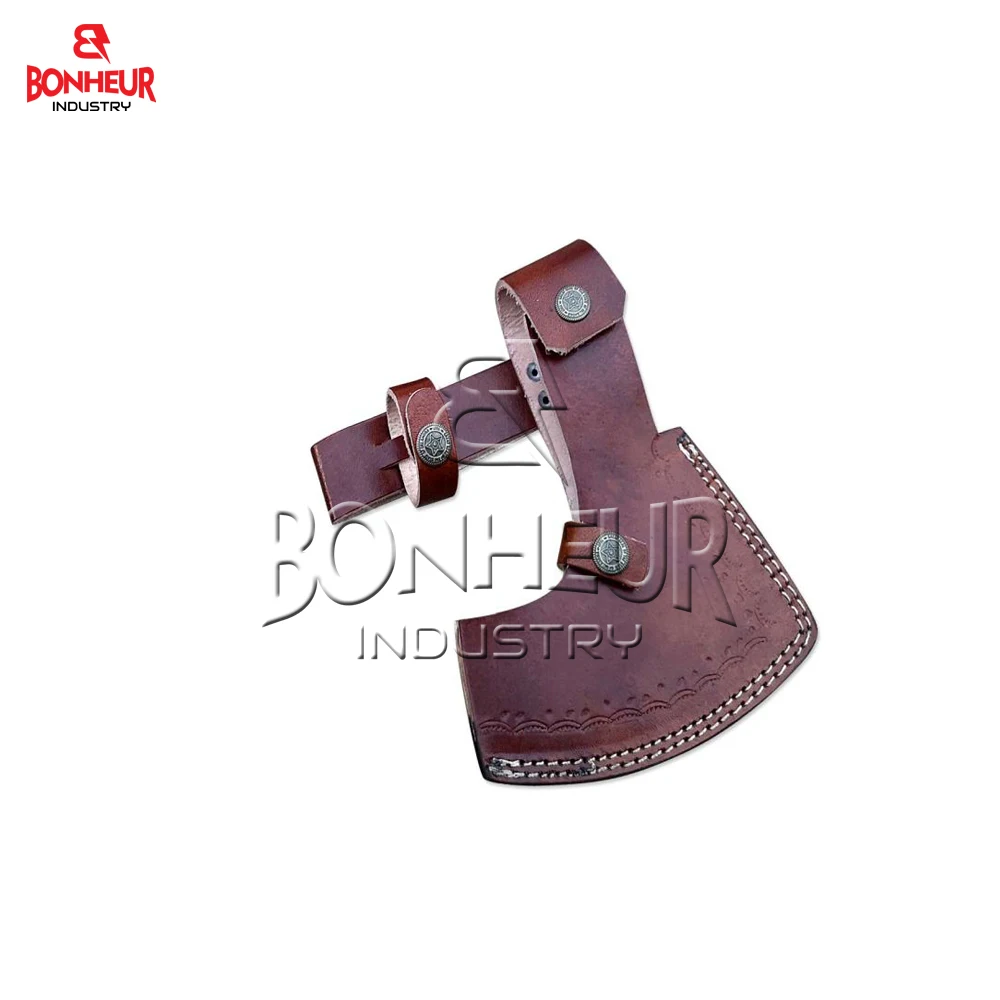 High Quality Hand Forged New Damascus Steel Viking Bearded Axe 14 Inch Wooden Handle