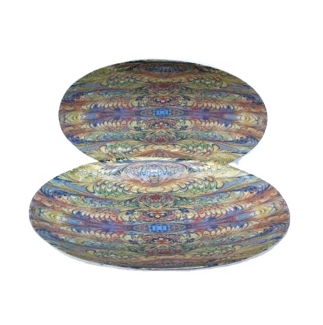 
Oval Aluminium Bowl with enamel and floral patterns also available in food safe enamel and metal 