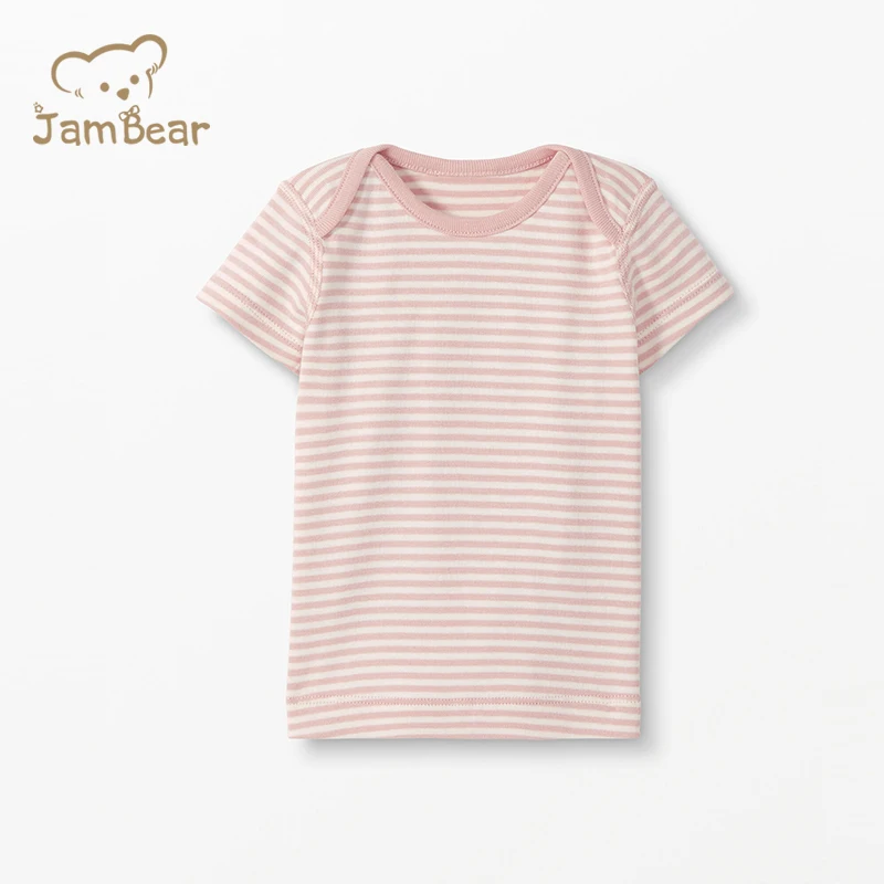 
JamBear Organic Custom Design Soft Toddler Short Sleeve Tops Organic Cotton Kids T Shirt Baby Top Tees 