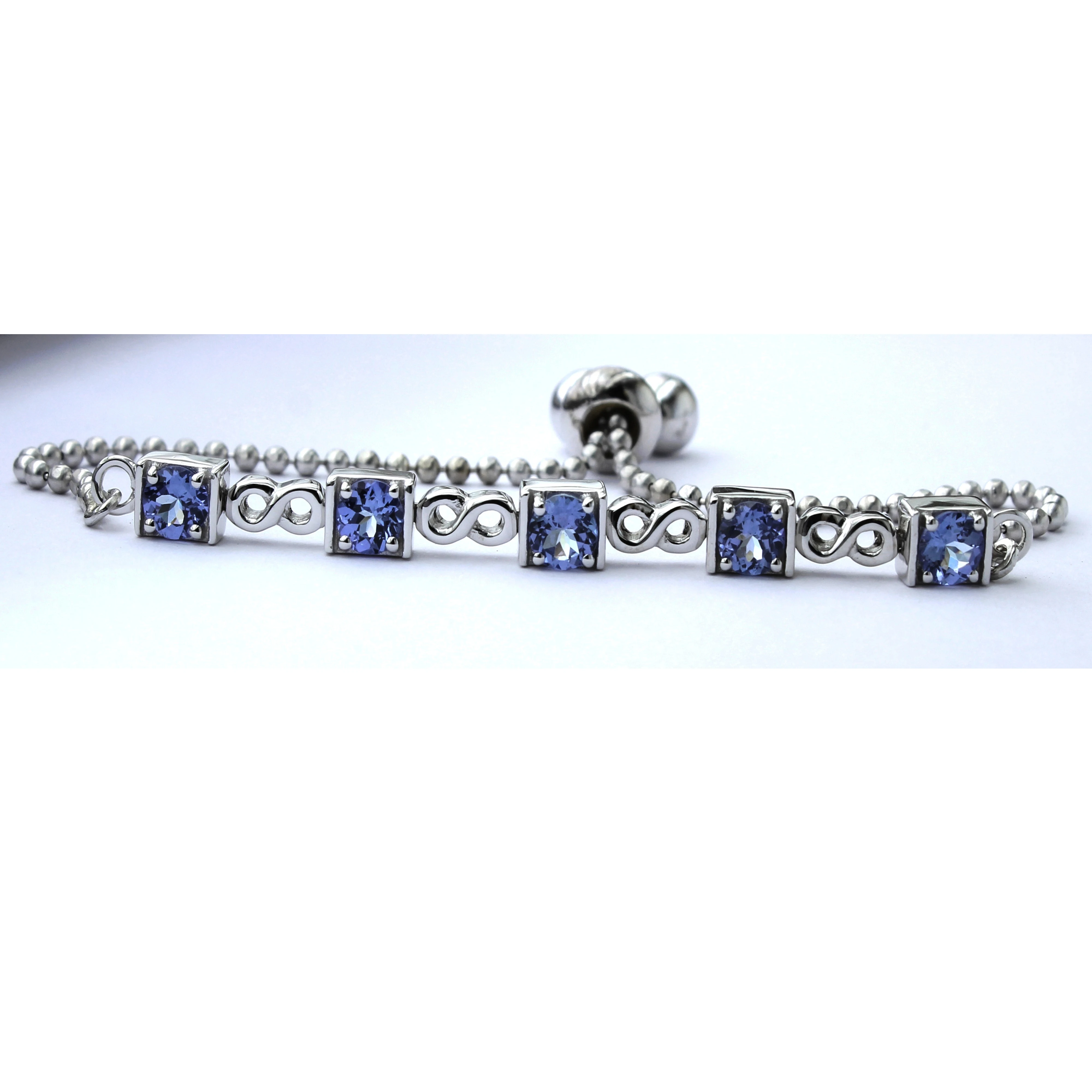 Hot Sale Stylish New Design 925 Sterling Silver Bracelets with Blue Topaz Gemstone Fashion Fine Jewelry for Gift