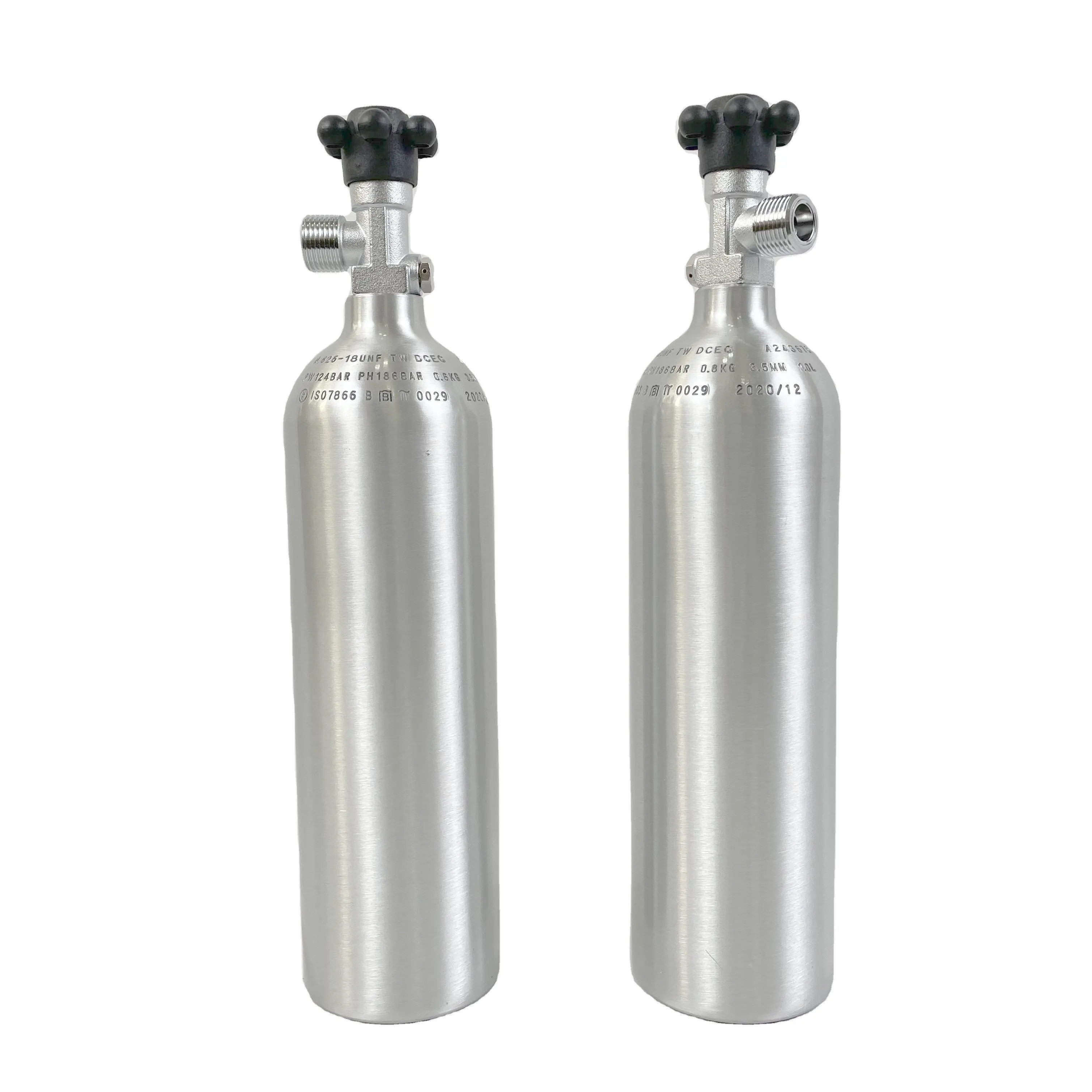 TPED ISO7866 1L CO2 system Aluminum Cylinder with w21.8 face side valve
