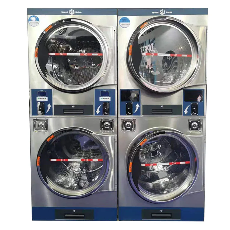 Factory direct sale Cheap Price Washing Machine and dryer stack Commercial Laundry Automatic