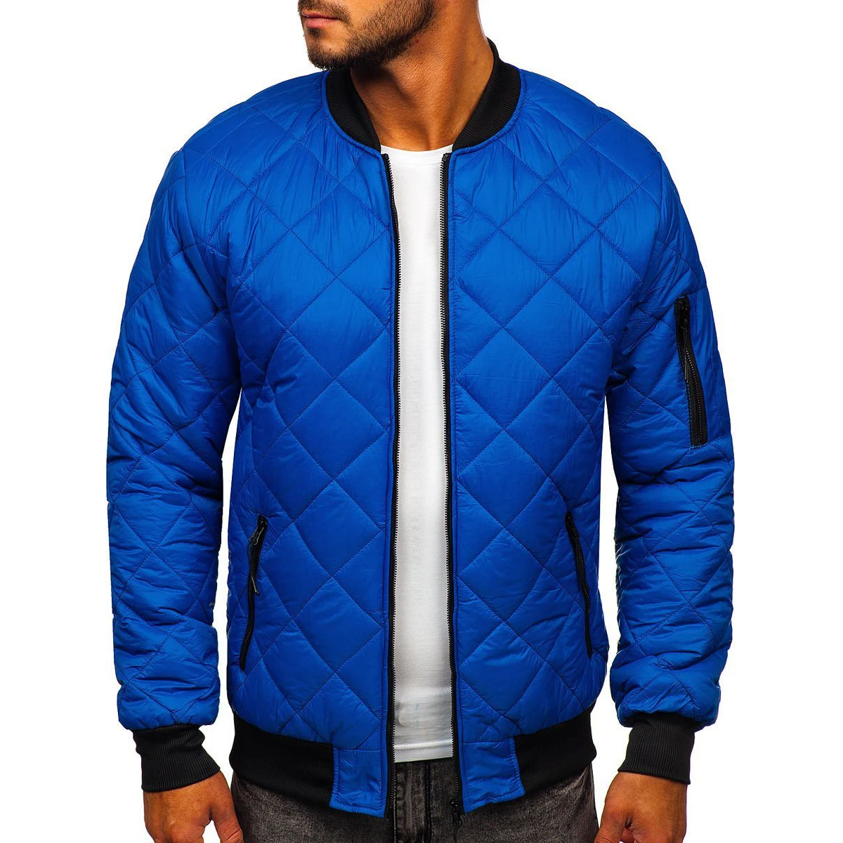 
2021 New Mens Puffer Jacket Custom Design Oversized Jacket For Men Vintage Bomber Jacket 