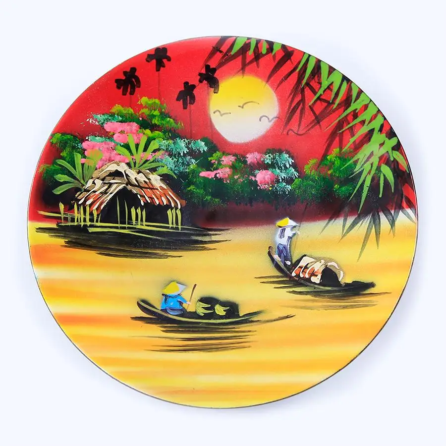 
Hot Selling WholeSale Serving New Handicraft Competitive Price Premium Wood Wall Multi-Color Viet Nam Lacquer Plate 