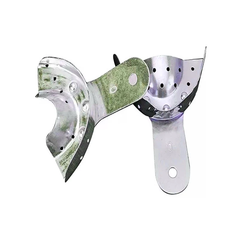 Оптовая продажа набор стоматологических оттисков перфорированные металлические многоразовые верхние нижние Маленькие средние большие стоматологические оттисковые лотки