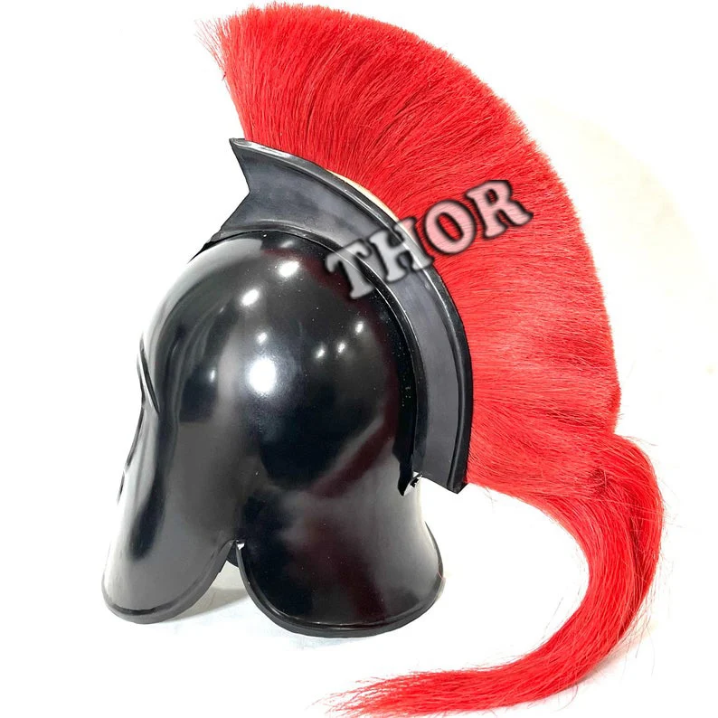  Трой армированный шлем Рыцарь крестовый доспех 18 г стальной | Стальной средневековый черный шлема SCA LARP Реплика костюм с подставкой