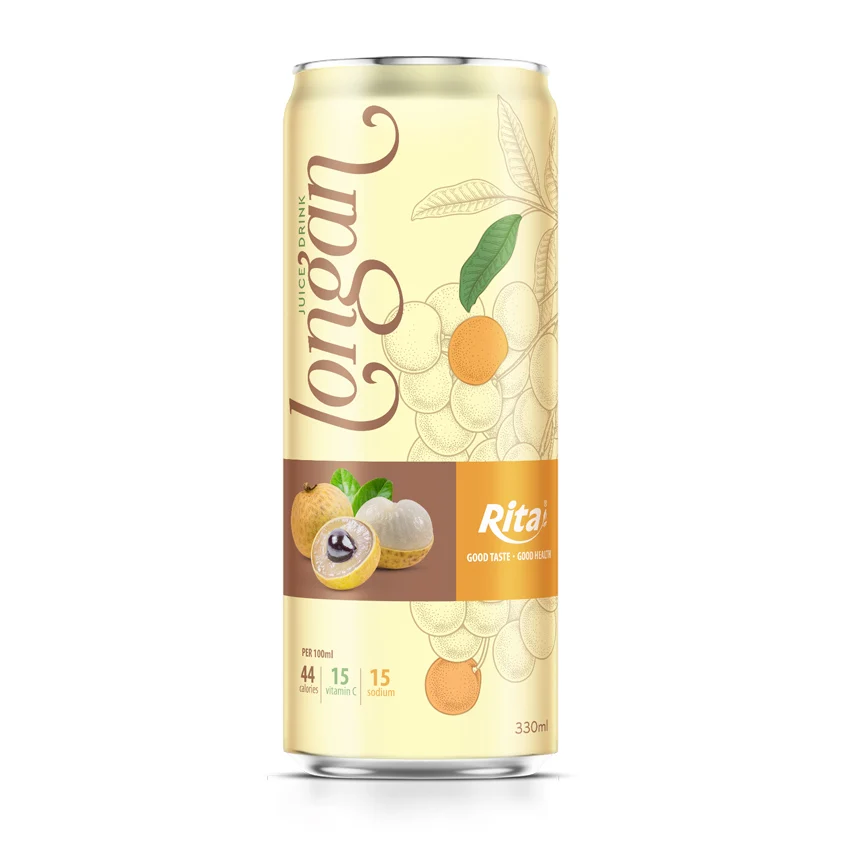 Вьетнамский высококачественный 330 мл Alu Can Longan Juice натуральный ароматный безалкогольный напиток сушеное фруктовое пюре