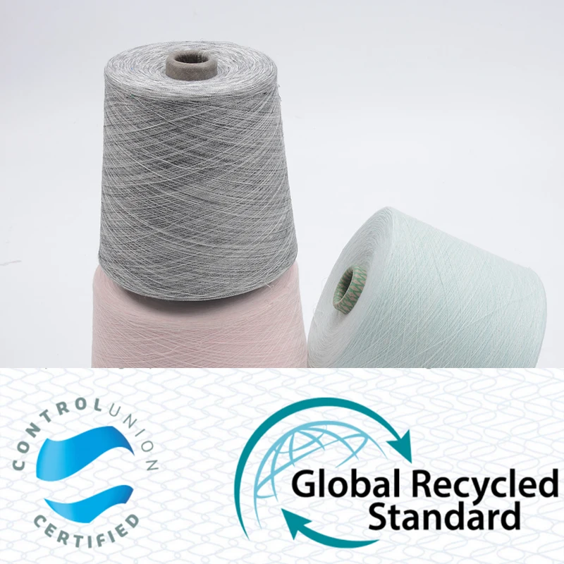 2020 Regenerated recycled plastic bottles pet polyester GRS yarn