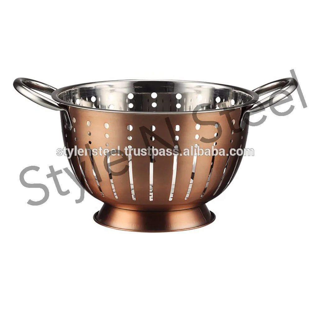 Decorative Color Strainer Basket Cherry & Grapes Punching Colander Colander For Hotel Restaurant Deep Colander