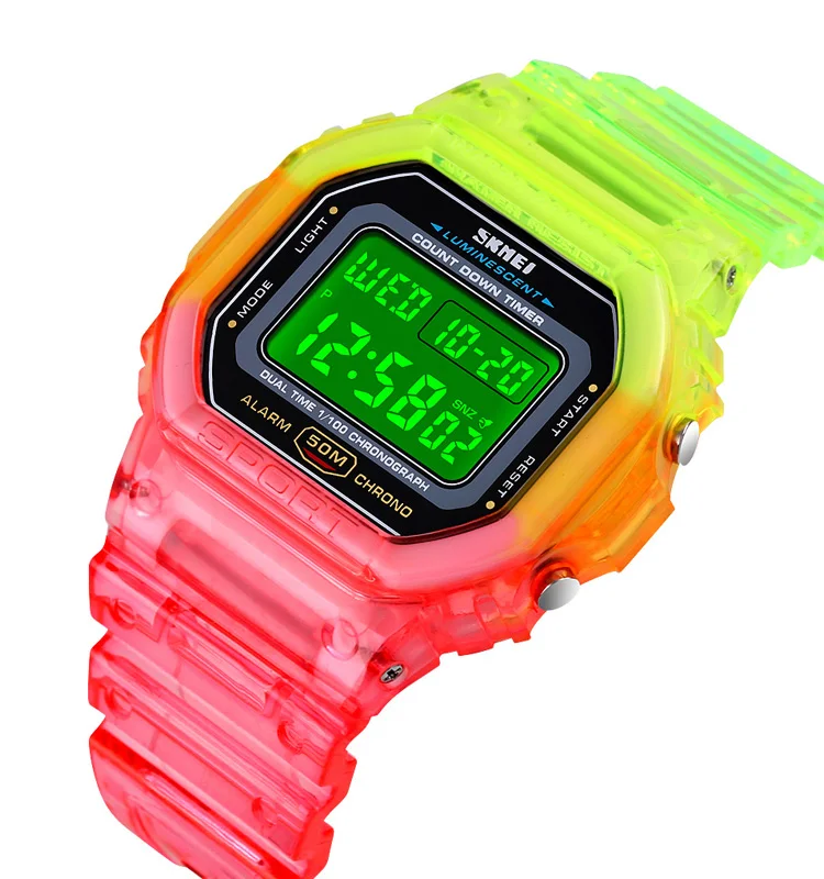 Skmei 1622 Jam Tangan Красочные легкие женские спортивные часы цифровые наручные