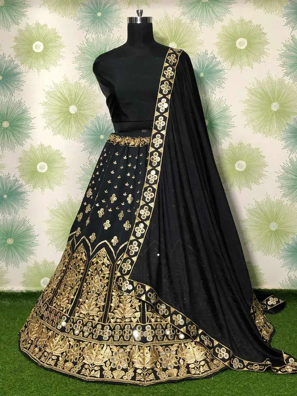 Most attractive look wedding wear heavy embroidery work designer lehenga choli with dupatta unstitched cheap low price wholesale