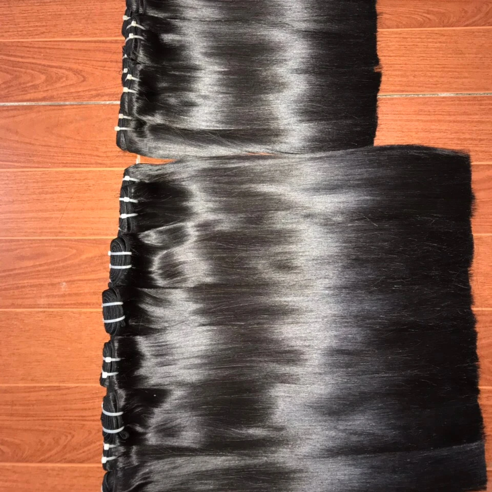 [SUPER DOUBLE DRAWN] Best Sale Vietnamese Virgin Human Hair Weave Silky Bone Straight Human Hair Extensions Thick End