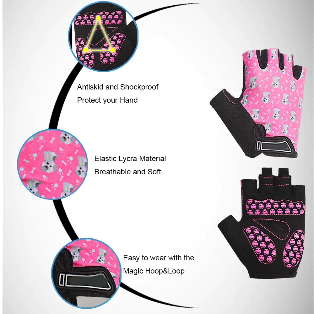 Kids Cycling Gloves Shockproof Child Pedal Bicycle Bike Gloves Skateboard Monkey Bars Gloves