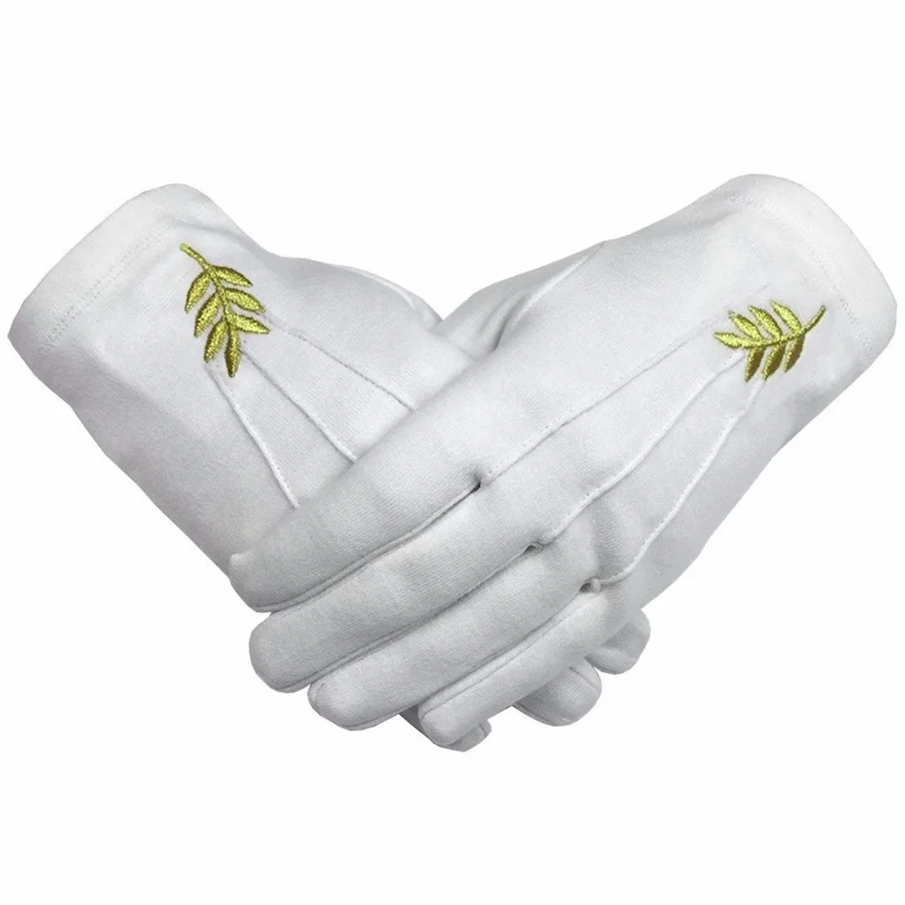 New Design Soft Leather Masonic Gloves Past High Priest PHP Embroidery With Full Finger Fitting