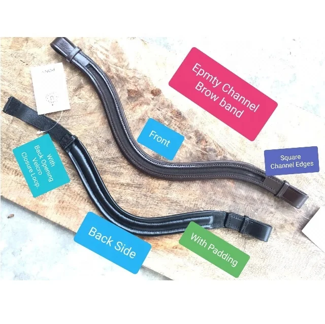 Товары для английских скачек Высококачественная кожаная пустая лента бровей с открытой спиной липким ремешком закрытия петли