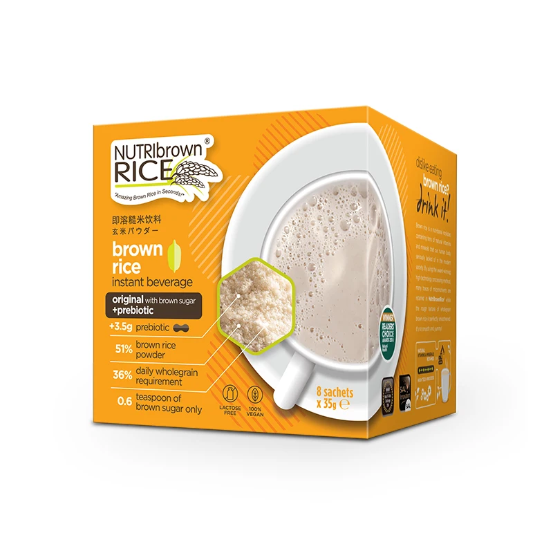 Оригинальный коричневый сахар и предварительно биотический коричневый рис, мгновенный напиток можно использовать в качестве замены здоровой пищи