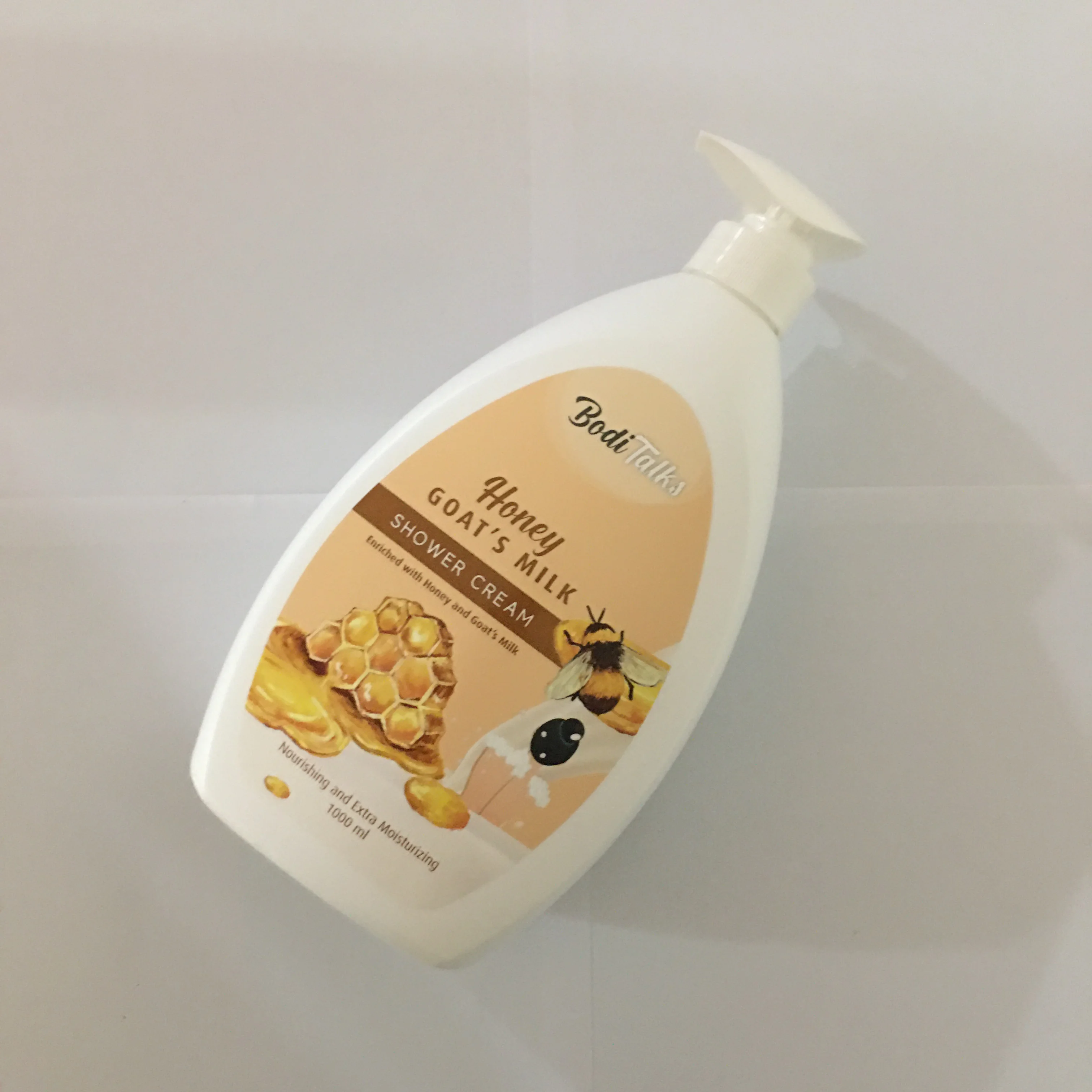 Жидкий крем для душа BODITALKS с медом, козьим молоком, 1 литр, подходит для всех возрастов