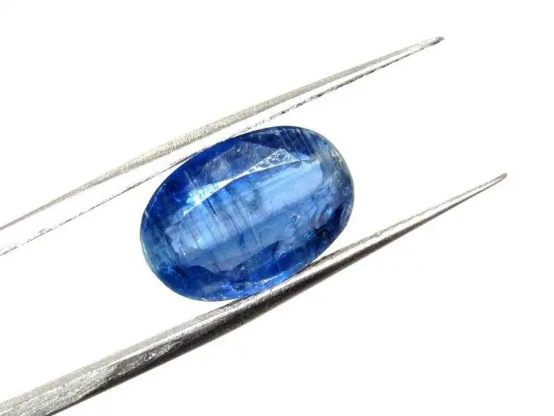 Natural certified kyanite faceted oval shape loose gemstone cabochon making jewelry price per carat