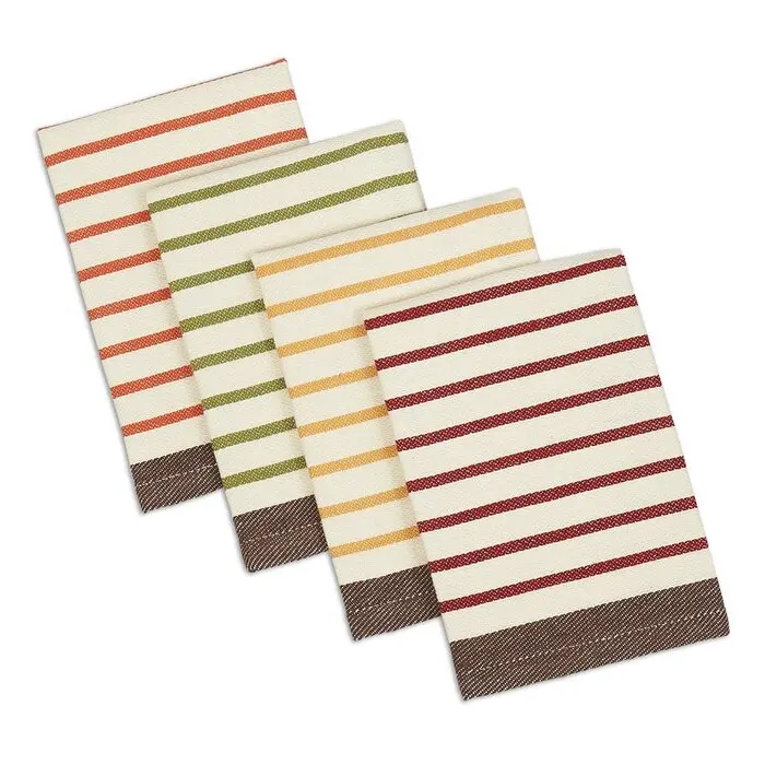 recycled positive negative plain striped checked design Embroidered Golf kitchen towels from India  mopping cotton waste cloth