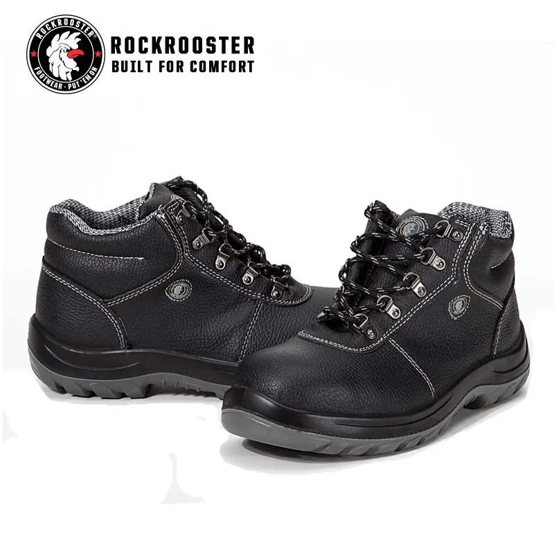 
Comfort Safety Boots Black Size 9 Natural Comfort Boots Mens AC834 Black Waterproof Leather Safety Work Shoes 