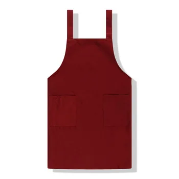 Bib Apron Unisex Black Bulk with 2 Roomy Pockets Machine Washable for Kitchen Crafting BBQ Drawing Women