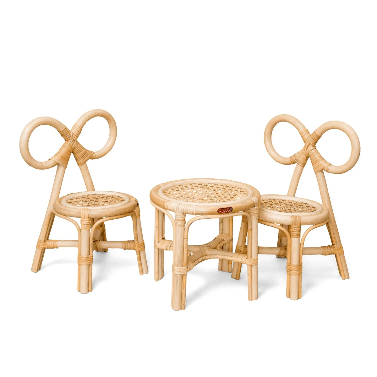 Mini furniture cheapest price rattan doll chairs and table set eco friendly kids toys chair for dolls