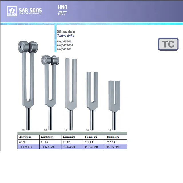 ALUMINIUM TUNING FORKS SET OF 5 Chakra tunning fork medical instruments the basis of surgical tuning set