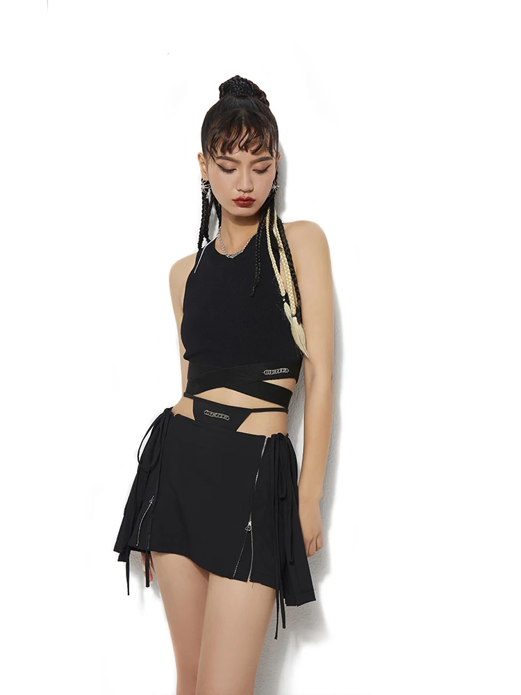 tops for women 2021 Custom Women Cropped Sexy Basic Sleeveless Knitted Black Womens Camis Shirts And Tank top