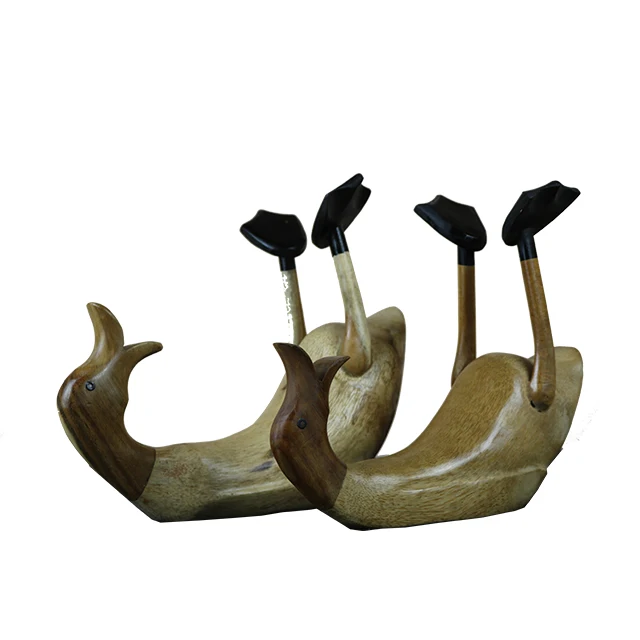 Утка винный держатель сплошной тиковое дерево для дома и сада бар Использование