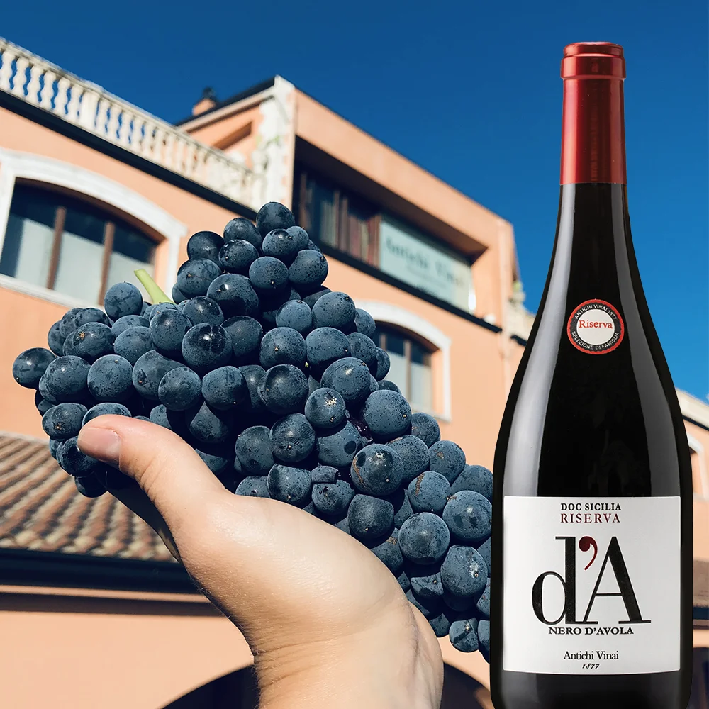 Special Selection of Nero dAvola Sicilia Doc Riserva - D A Antichi Vinai 1877 Red Wine from Sicily 14 % 75
