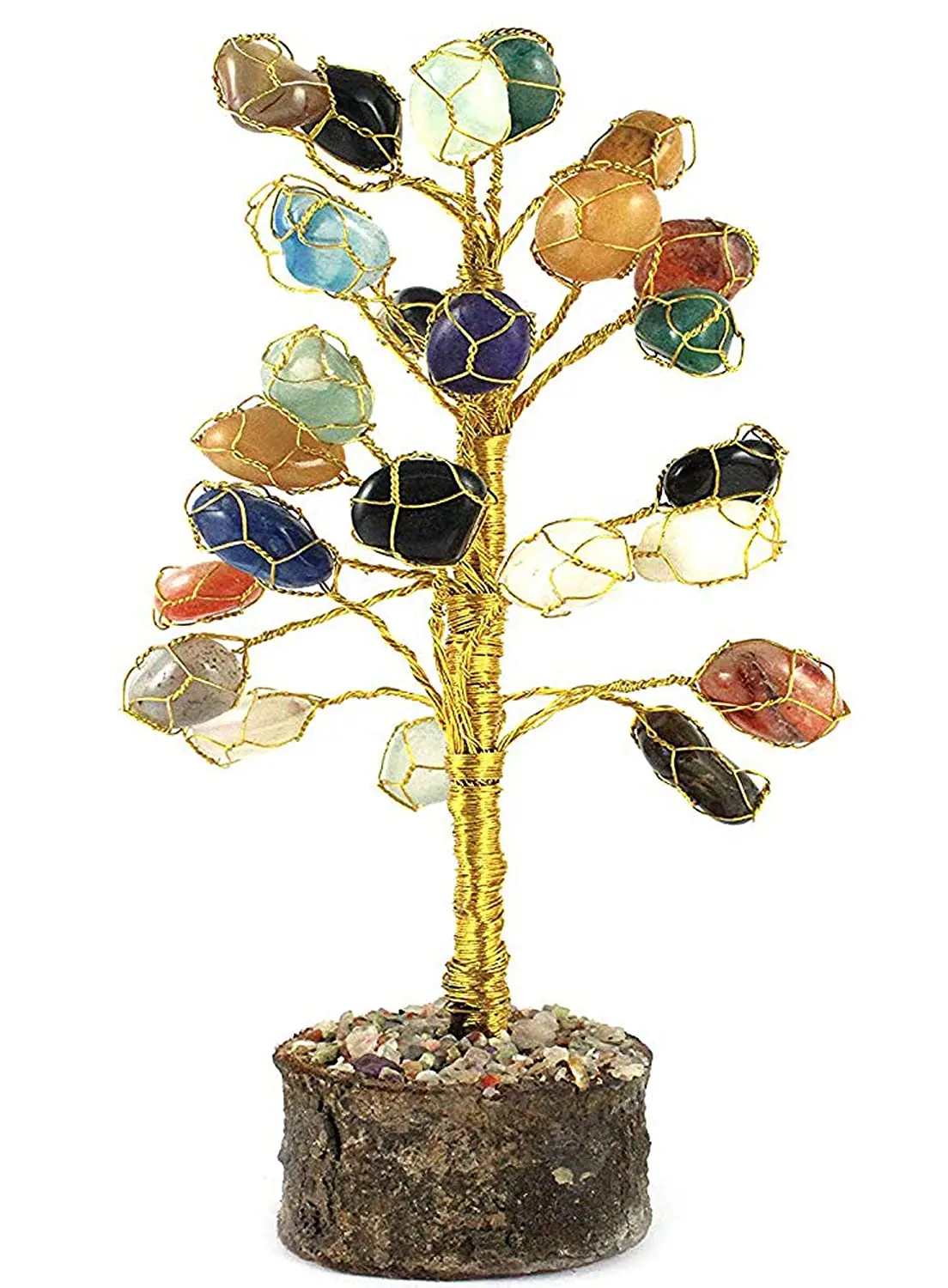 Новейший камень с золотистой проволокой 100BDS драгоценный дерево чакра хрусталь натуральные камни минералы рейки бонсай для медитации