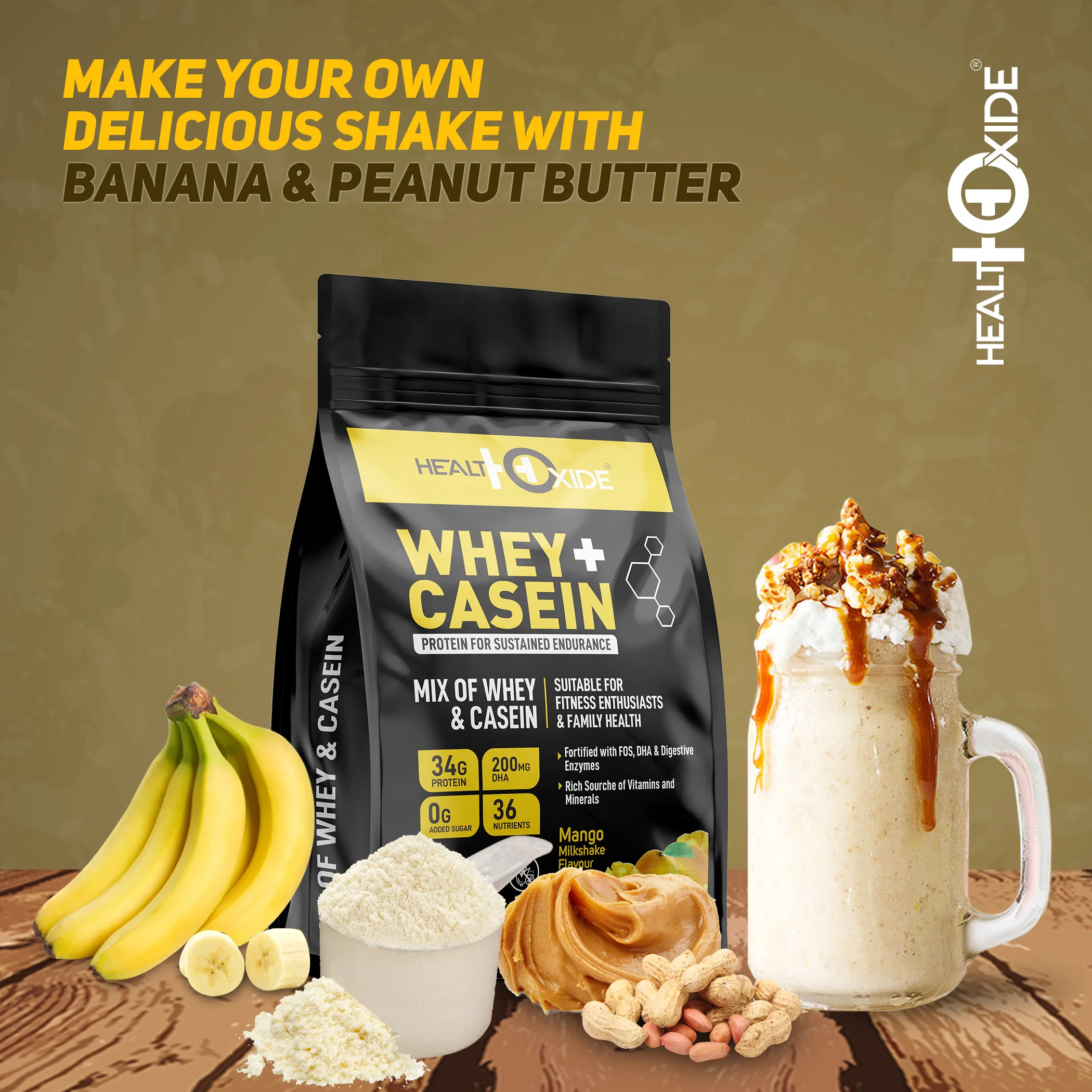 100% Natural Ingredients Whey Plus Casein Protein Powder for Wholesale Purchase