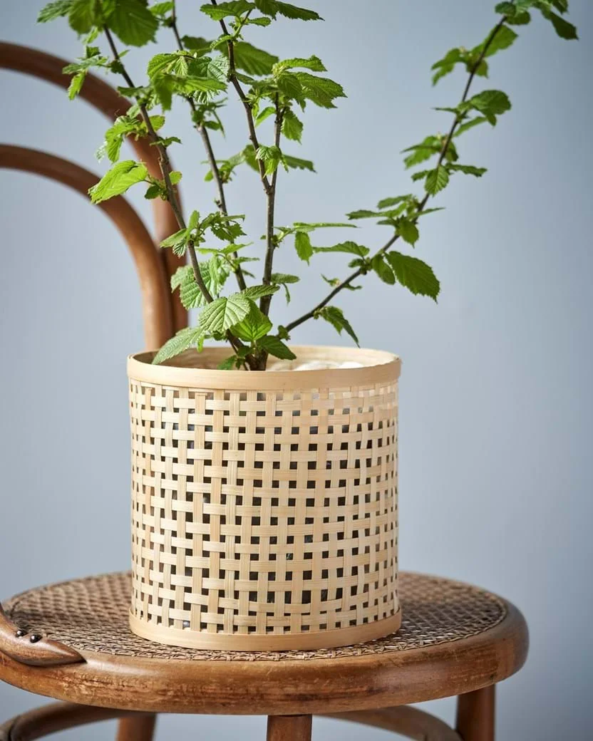 Indoor sturdy handmade bamboo pots for plants large woven bamboo planters wholesale cheap price