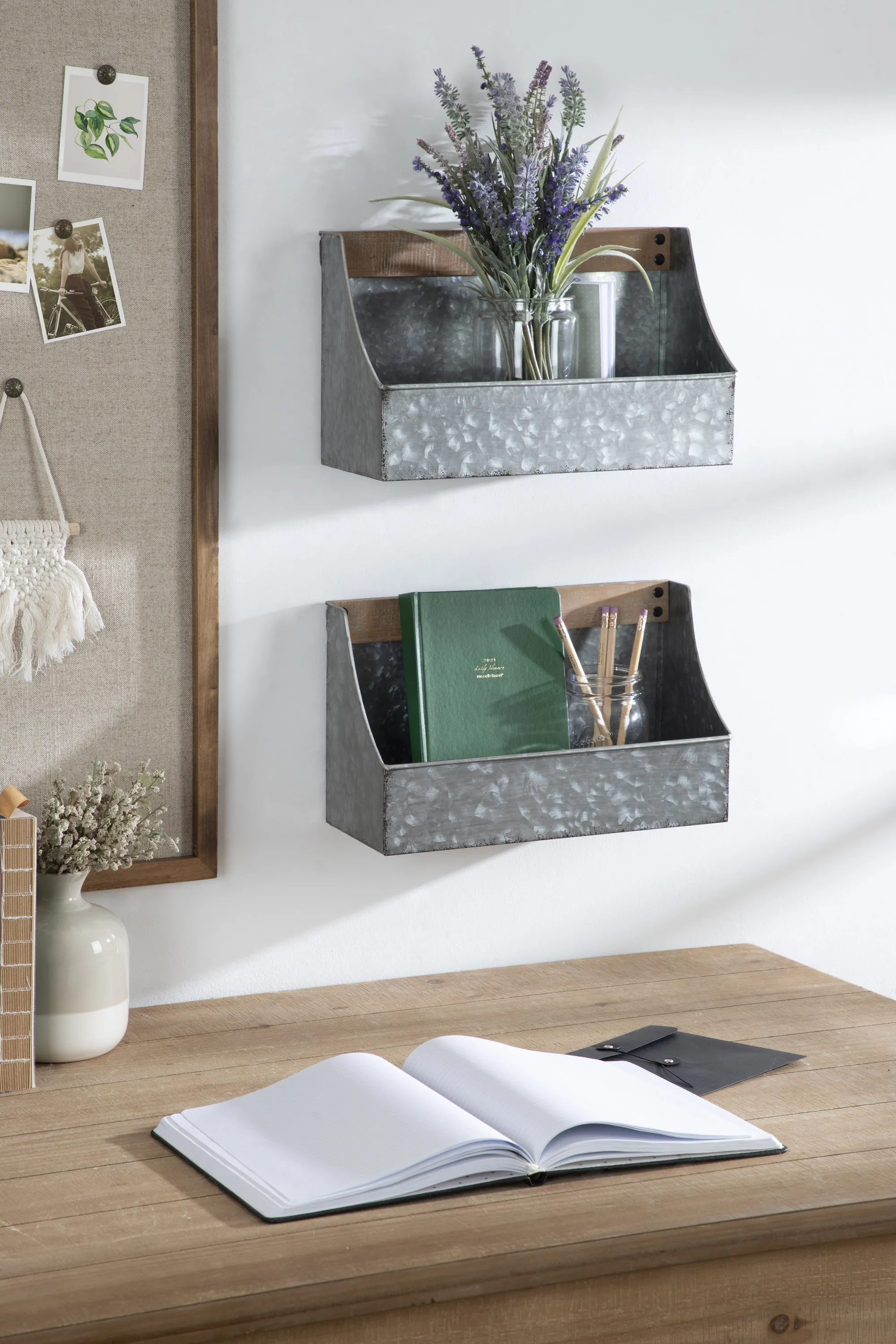 Карманные декоративные корзины для хранения в деревенском стиле с гальваническим покрытием отделки фермерского дома низкая цена необработанная отделка