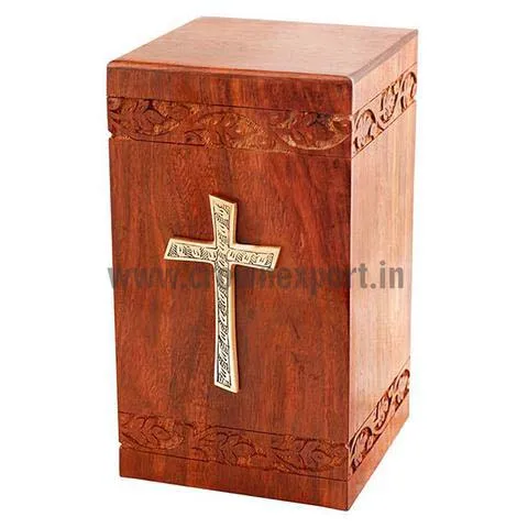 Wooden Adult Human Funeral Supplies Cremation Urns Classic Design Wooden Handcrafted Natural Finished From Top Listed Supplier
