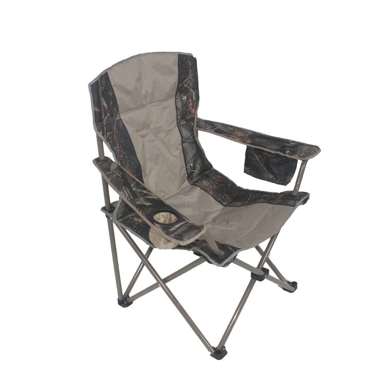 2019 deluxe Padded  beach  folding portable camping garden beach armchair with cup holder