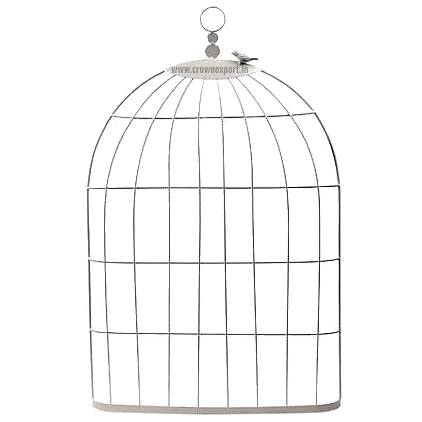 High Quality White Color Vintage Shape Hanging Bird & Parrot Cage Custom Size Handmade Wire Ornament for Pets