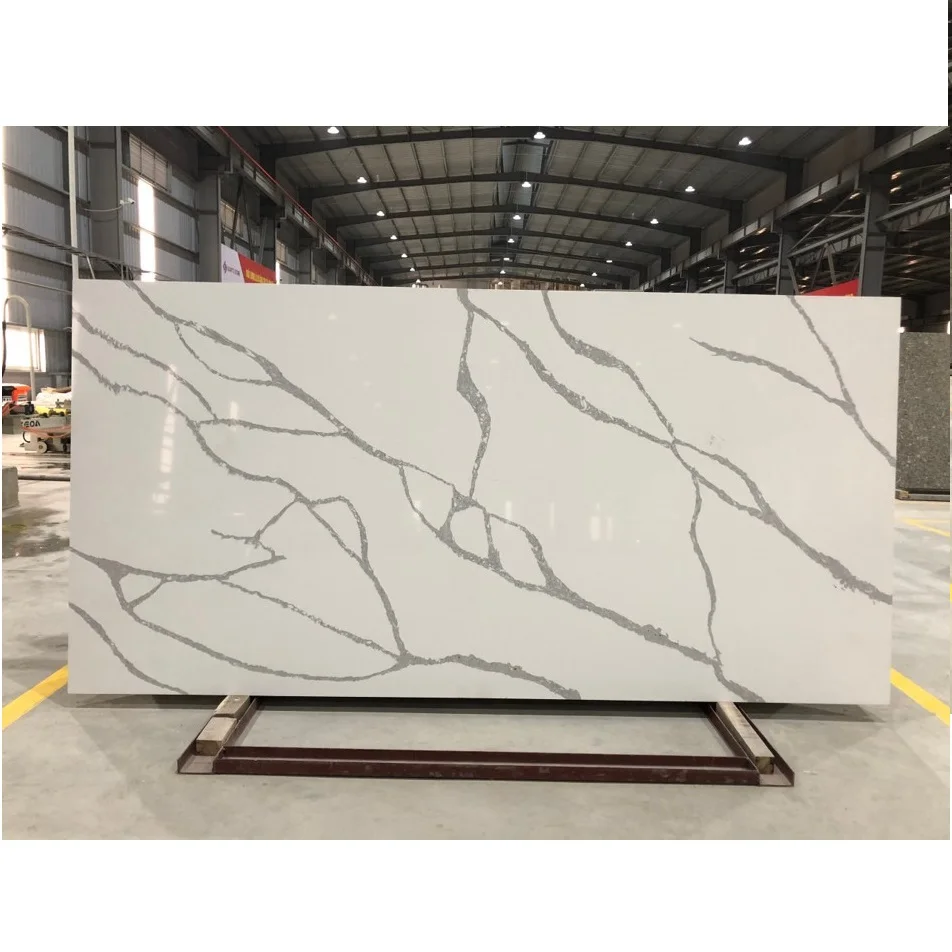 Оптовая продажа большие кварцевые плиты calacatta искусственный кварцевый камень 3110