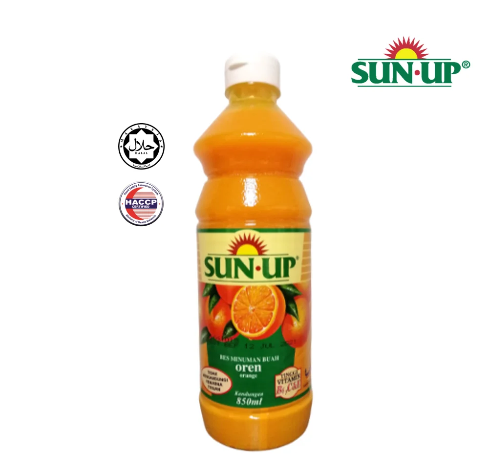 Hot Selling Sun Up Orange Fruit Drink Base Concentrate - 850ml HACCP & No Artificial Sweetener Halal