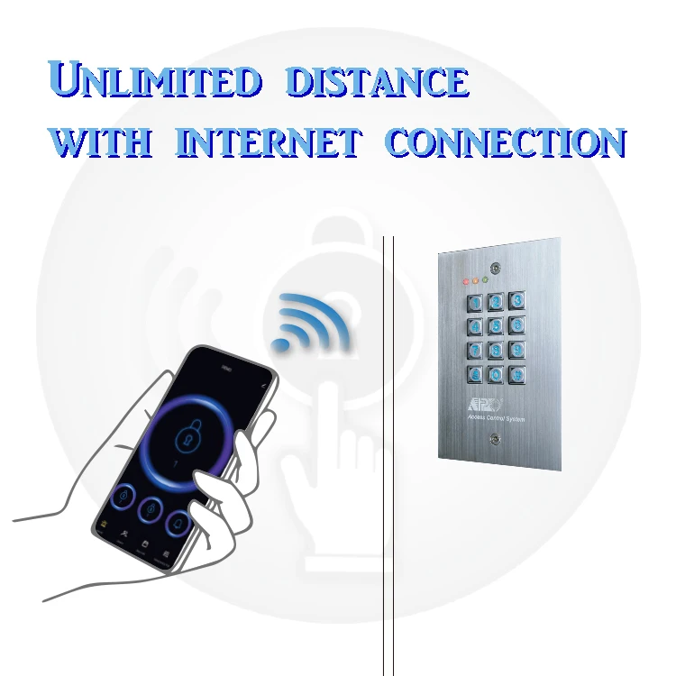 Vandal Material IoT Smart Phone Control Mobile App Wi-Fi IP-66 Wiegand Output With Doorbell Access Control Keypad Egress Button