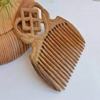 2021 World best selling products pocket wooden beard comb with leather case sandalwood beard comb For Sale
